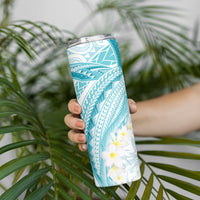 Polynesia Humpback Whale Skinny Tumbler Tropical Plumeria Turquoise LT7 - Polynesian Pride