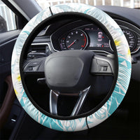 Polynesia Humpback Whale Steering Wheel Cover Tropical Plumeria Turquoise LT7 - Polynesian Pride