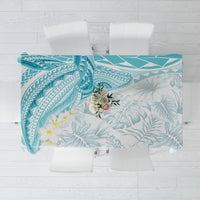 Polynesia Humpback Whale Tablecloth Tropical Plumeria Turquoise LT7 Turquoise - Polynesian Pride