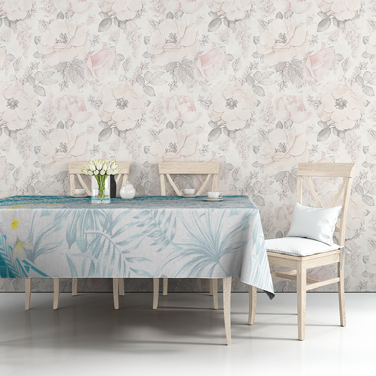 Polynesia Humpback Whale Tablecloth Tropical Plumeria Turquoise LT7 - Polynesian Pride