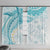 Polynesia Humpback Whale Window Curtain Tropical Plumeria Turquoise