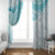 Polynesia Humpback Whale Window Curtain Tropical Plumeria Turquoise