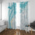 Polynesia Humpback Whale Window Curtain Tropical Plumeria Turquoise