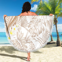 Polynesia Humpback Whale Beach Blanket Tropical Plumeria Beige LT7 - Polynesian Pride