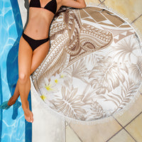 Polynesia Humpback Whale Beach Blanket Tropical Plumeria Beige LT7 - Polynesian Pride