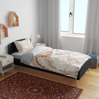 Polynesia Humpback Whale Bedding Set Tropical Plumeria Beige LT7 - Polynesian Pride