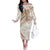 Polynesia Humpback Whale Family Matching Off The Shoulder Long Sleeve Dress and Hawaiian Shirt Tropical Plumeria Beige