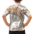 Polynesia Humpback Whale Family Matching Short Sleeve Bodycon Dress and Hawaiian Shirt Tropical Plumeria Beige