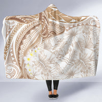 Polynesia Humpback Whale Hooded Blanket Tropical Plumeria Beige LT7 - Polynesian Pride