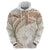 Polynesia Humpback Whale Hoodie Tropical Plumeria Beige