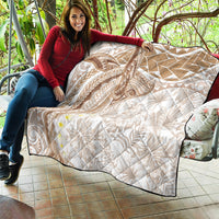 Polynesia Humpback Whale Quilt Tropical Plumeria Beige LT7 - Polynesian Pride