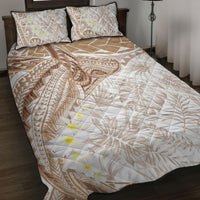 Polynesia Humpback Whale Quilt Bed Set Tropical Plumeria Beige LT7 Beige - Polynesian Pride