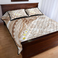 Polynesia Humpback Whale Quilt Bed Set Tropical Plumeria Beige LT7 - Polynesian Pride