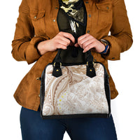 Polynesia Humpback Whale Shoulder Handbag Tropical Plumeria Beige LT7 - Polynesian Pride