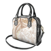 Polynesia Humpback Whale Shoulder Handbag Tropical Plumeria Beige LT7 - Polynesian Pride
