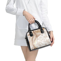Polynesia Humpback Whale Shoulder Handbag Tropical Plumeria Beige LT7 - Polynesian Pride