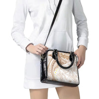 Polynesia Humpback Whale Shoulder Handbag Tropical Plumeria Beige LT7 - Polynesian Pride