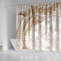 Polynesia Humpback Whale Shower Curtain Tropical Plumeria Beige LT7 - Polynesian Pride