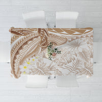 Polynesia Humpback Whale Tablecloth Tropical Plumeria Beige LT7 Beige - Polynesian Pride