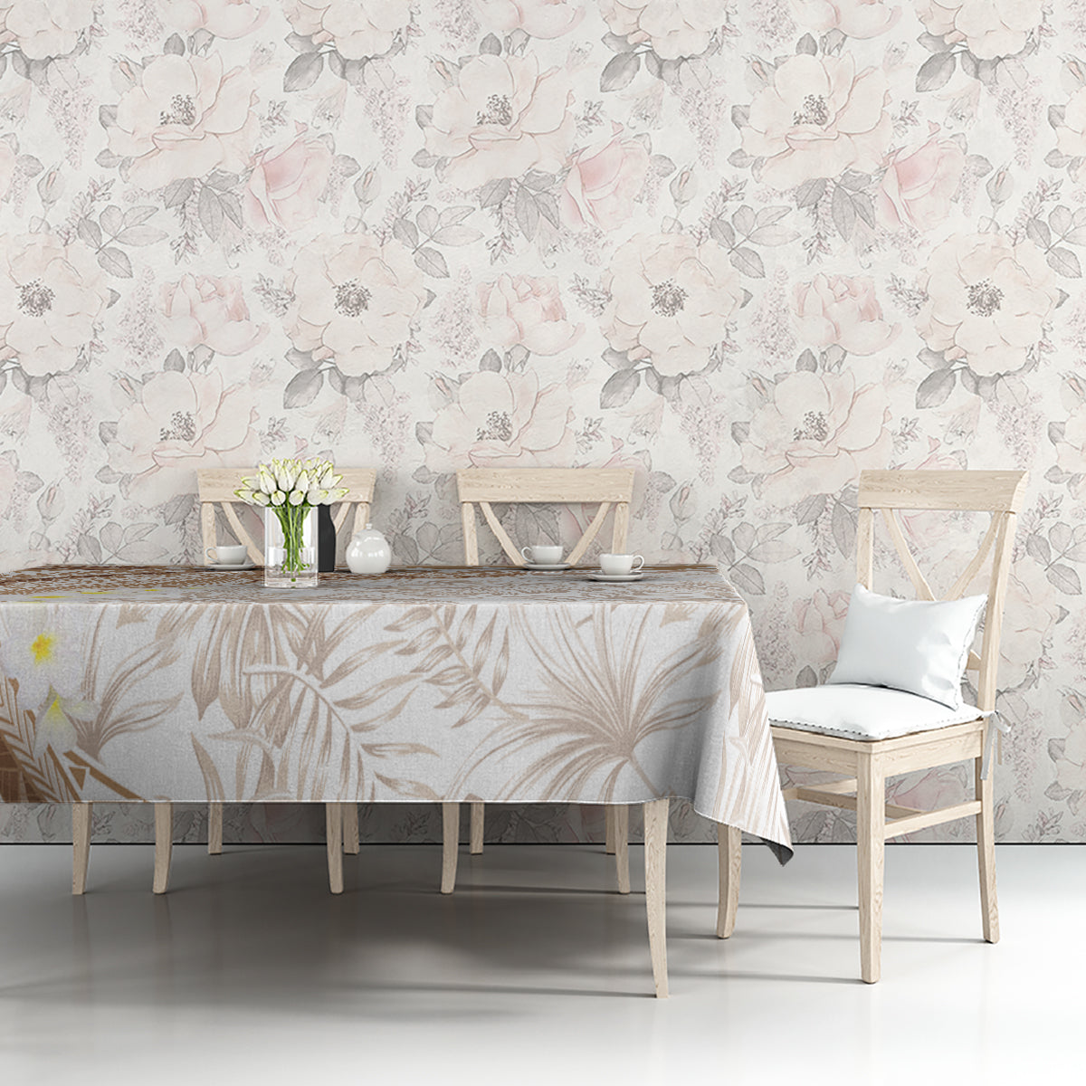 Polynesia Humpback Whale Tablecloth Tropical Plumeria Beige LT7 - Polynesian Pride