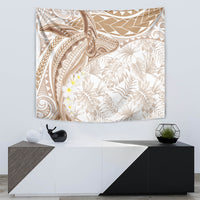 Polynesia Humpback Whale Tapestry Tropical Plumeria Beige LT7 - Polynesian Pride