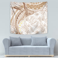 Polynesia Humpback Whale Tapestry Tropical Plumeria Beige LT7 - Polynesian Pride