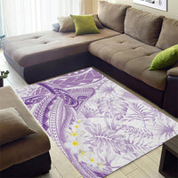 Polynesia Humpback Whale Area Rug Tropical Plumeria Lavender LT7 - Polynesian Pride