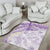 Polynesia Humpback Whale Area Rug Tropical Plumeria Lavender