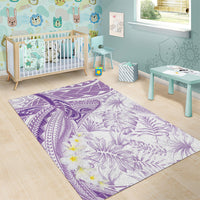 Polynesia Humpback Whale Area Rug Tropical Plumeria Lavender LT7 - Polynesian Pride