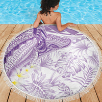 Polynesia Humpback Whale Beach Blanket Tropical Plumeria Lavender LT7 - Polynesian Pride