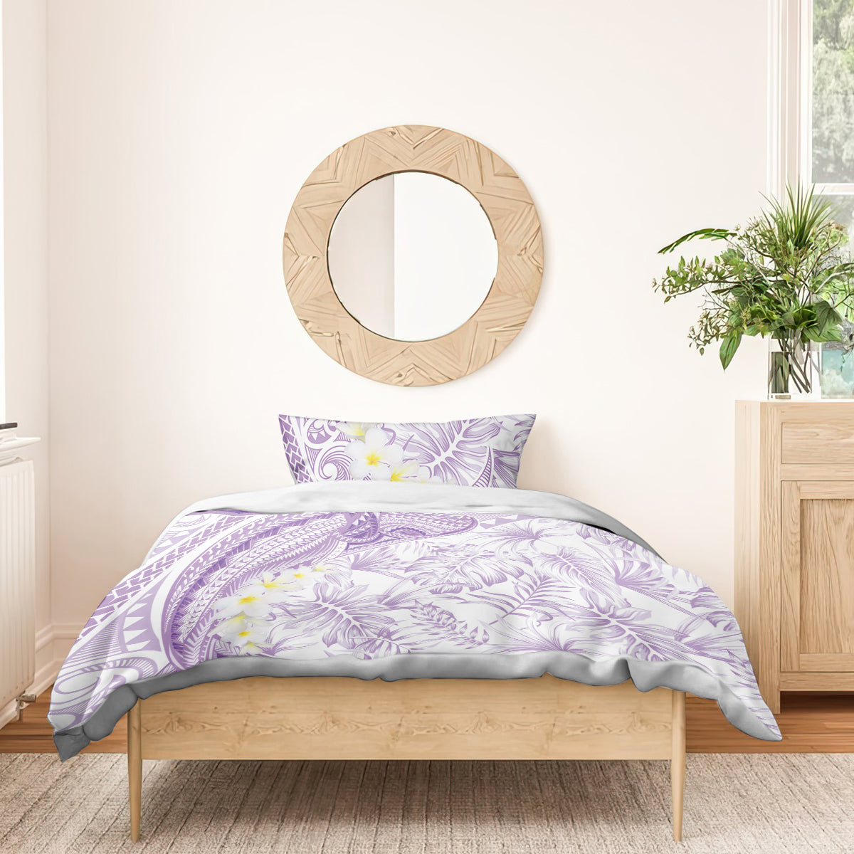 Polynesia Humpback Whale Bedding Set Tropical Plumeria Lavender LT7 - Polynesian Pride