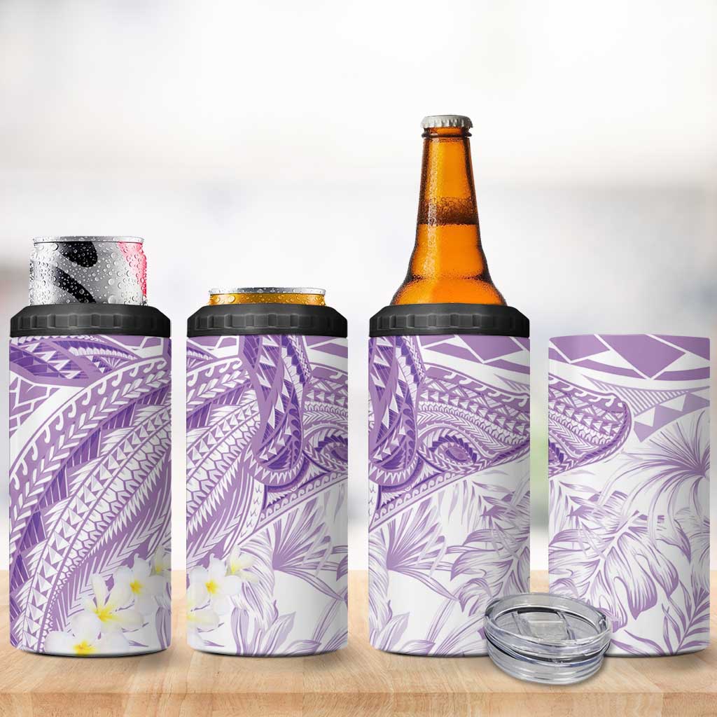 Polynesia Humpback Whale 4 in 1 Can Cooler Tumbler Tropical Plumeria Lavender LT7 - Polynesian Pride