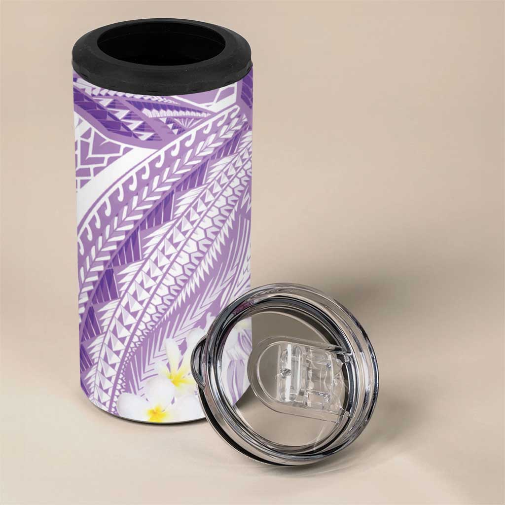 Polynesia Humpback Whale 4 in 1 Can Cooler Tumbler Tropical Plumeria Lavender LT7 - Polynesian Pride