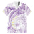 Polynesia Humpback Whale Family Matching Long Sleeve Bodycon Dress and Hawaiian Shirt Tropical Plumeria Lavender