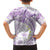 Polynesia Humpback Whale Family Matching Short Sleeve Bodycon Dress and Hawaiian Shirt Tropical Plumeria Lavender