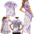 Polynesia Humpback Whale Family Matching Short Sleeve Bodycon Dress and Hawaiian Shirt Tropical Plumeria Lavender