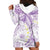 Polynesia Humpback Whale Hoodie Dress Tropical Plumeria Lavender