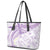 Polynesia Humpback Whale Leather Tote Bag Tropical Plumeria Lavender