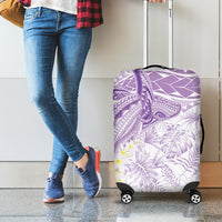 Polynesia Humpback Whale Luggage Cover Tropical Plumeria Lavender LT7 - Polynesian Pride