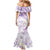 Polynesia Humpback Whale Mermaid Dress Tropical Plumeria Lavender