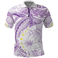 Polynesia Humpback Whale Polo Shirt Tropical Plumeria Lavender LT7 Lavender - Polynesian Pride
