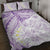 Polynesia Humpback Whale Quilt Bed Set Tropical Plumeria Lavender