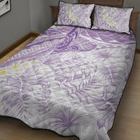 Polynesia Humpback Whale Quilt Bed Set Tropical Plumeria Lavender LT7 - Polynesian Pride