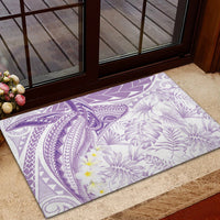 Polynesia Humpback Whale Rubber Doormat Tropical Plumeria Lavender LT7 - Polynesian Pride
