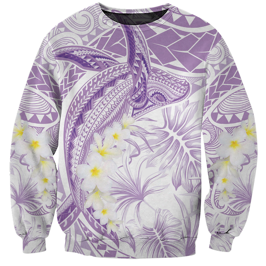 Polynesia Humpback Whale Sweatshirt Tropical Plumeria Lavender LT7 Unisex Lavender - Polynesian Pride