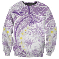 Polynesia Humpback Whale Sweatshirt Tropical Plumeria Lavender LT7 Unisex Lavender - Polynesian Pride