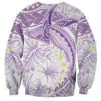 Polynesia Humpback Whale Sweatshirt Tropical Plumeria Lavender LT7 - Polynesian Pride