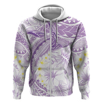 Polynesia Humpback Whale Zip Hoodie Tropical Plumeria Lavender LT7 Zip Hoodie Lavender - Polynesian Pride