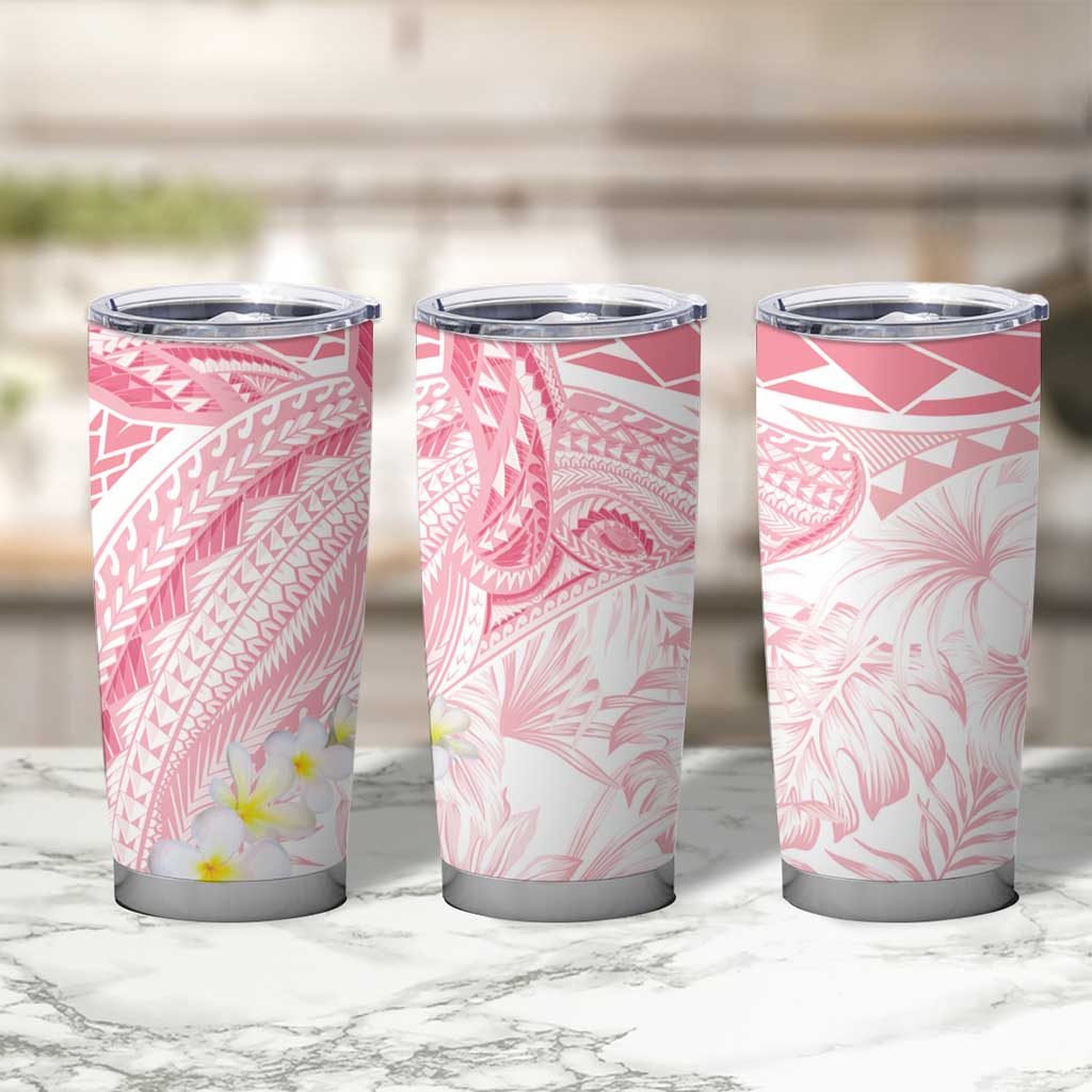 Polynesia Humpback Whale Tumbler Cup Tropical Plumeria Pink LT7 - Polynesian Pride