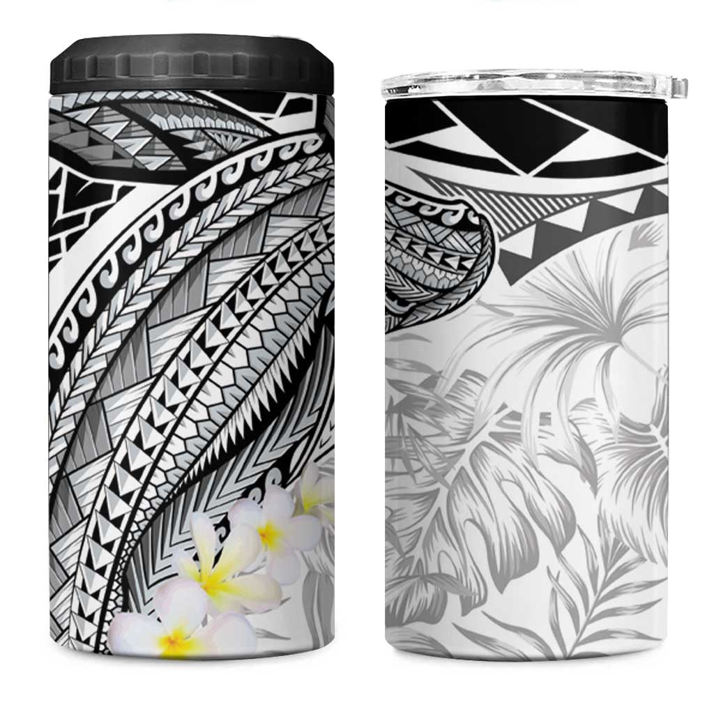 Polynesia Humpback Whale 4 in 1 Can Cooler Tumbler Tropical Plumeria Charcoal LT7 One Size: 16 oz Black - Polynesian Pride
